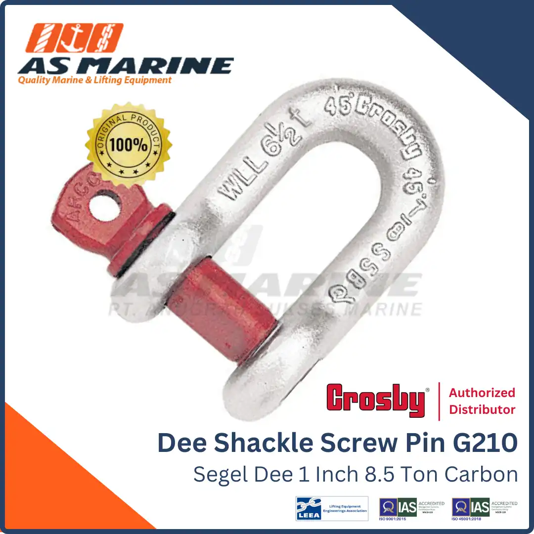 Crosby USA Dee Shackle / Segel D G210 Screw PIN 1 Inch 8.5 Ton